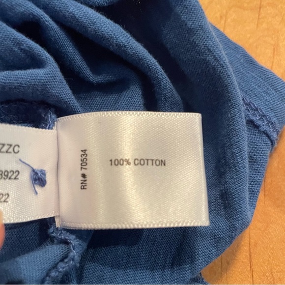 Orvis Blue v-neck button down Women's Top royal blue size small 100% cotton - Picture 6 of 7